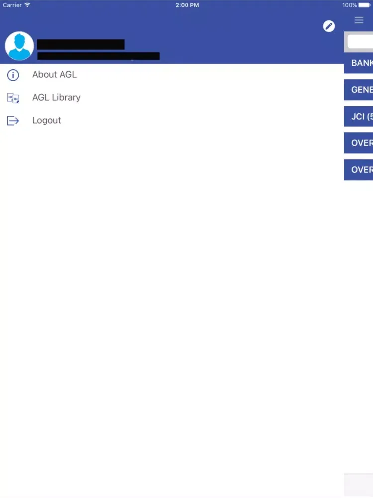 Capturas de tela do AGL Contacts iPad 