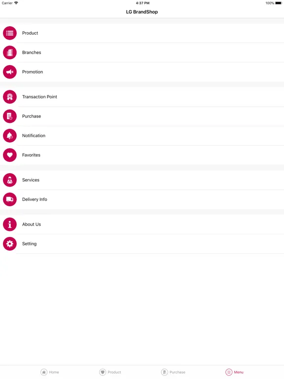 Скриншоты LG BrandShop iPad 