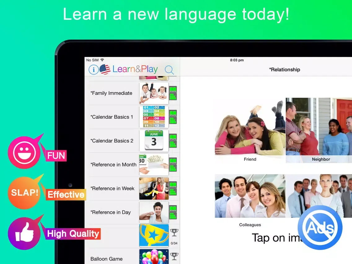 Ảnh chụp màn hình của Learn Spanish, French, German iPad 