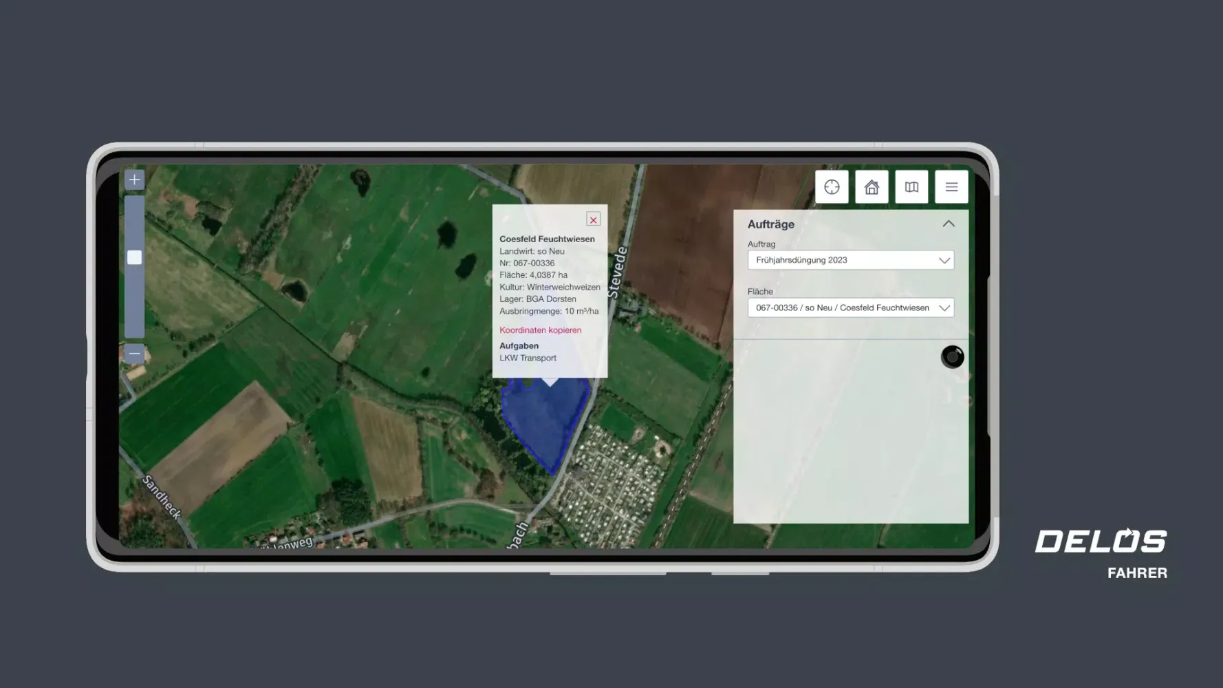DELOS Fahrer Screenshots