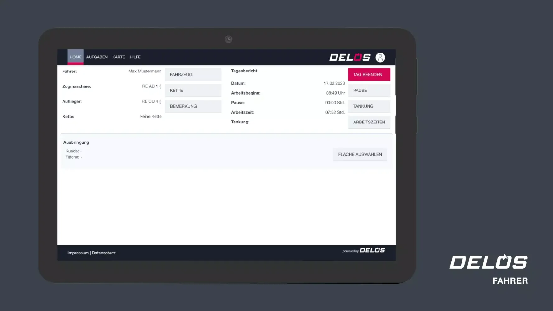 DELOS Fahrer Screenshots