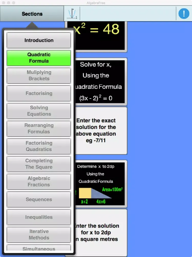 ภาพหน้าจอของ GCSE Algebra Sample (Edexcel and AQA Syllabuses) iPad 