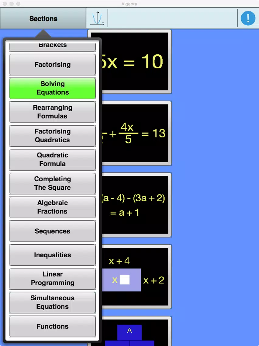 GCSE Algebra (Edexcel and AQA) iPad  Screenshots