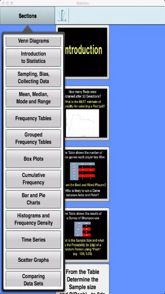 ภาพหน้าจอของ GCSE Stats and Probability