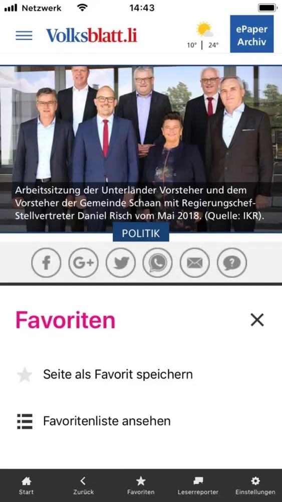 Tangkapan skrin Liechtensteiner Volksblatt