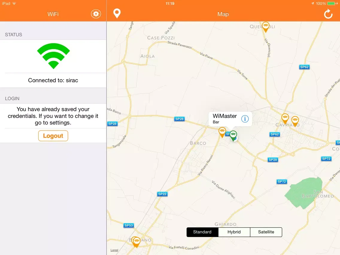 Zrzuty ekranu Guglielmo Hotspot iPad 