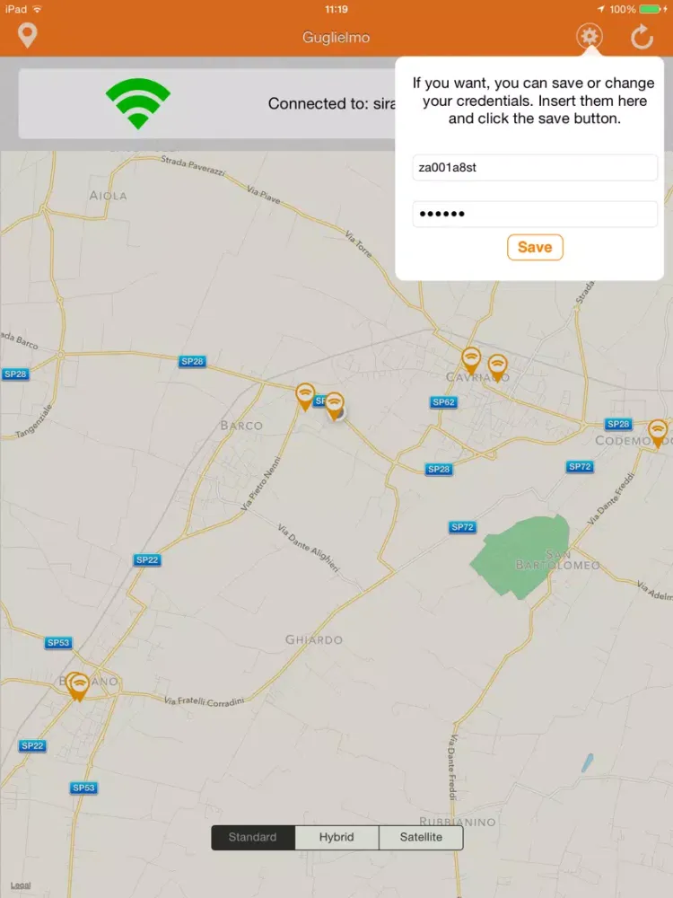 Zrzuty ekranu Guglielmo Hotspot iPad 