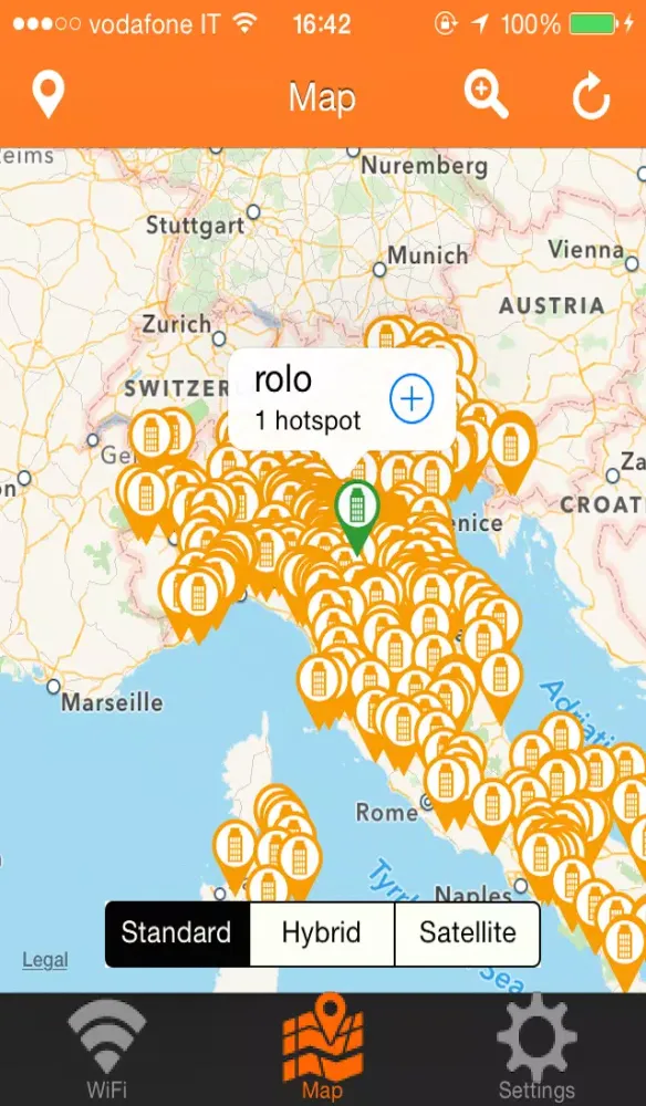 Zrzuty ekranu Guglielmo Hotspot
