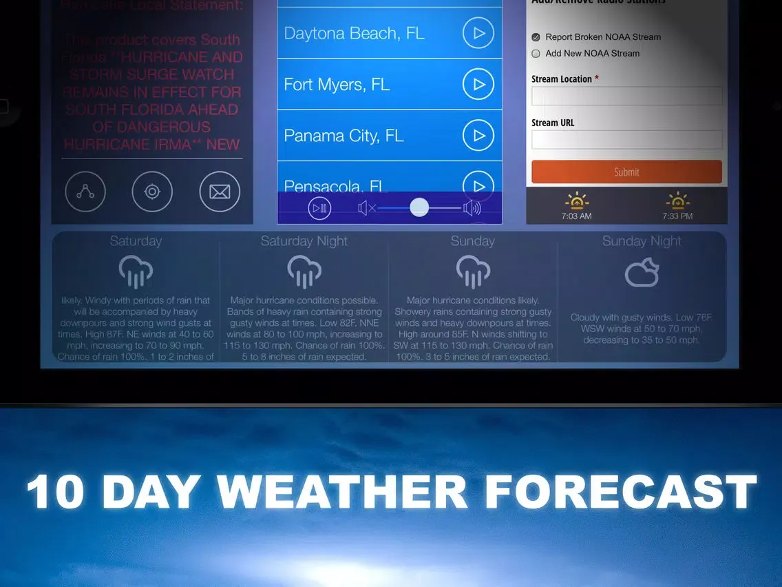 Capturas de tela do Weather Tune : NOAA Radio and Live Storm Alerts iPad 