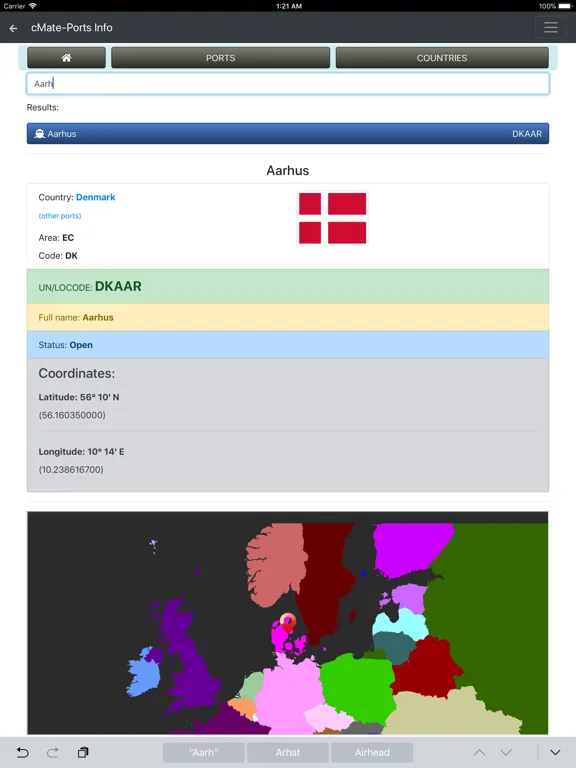 cMate-Ports Info iPad  Screenshots