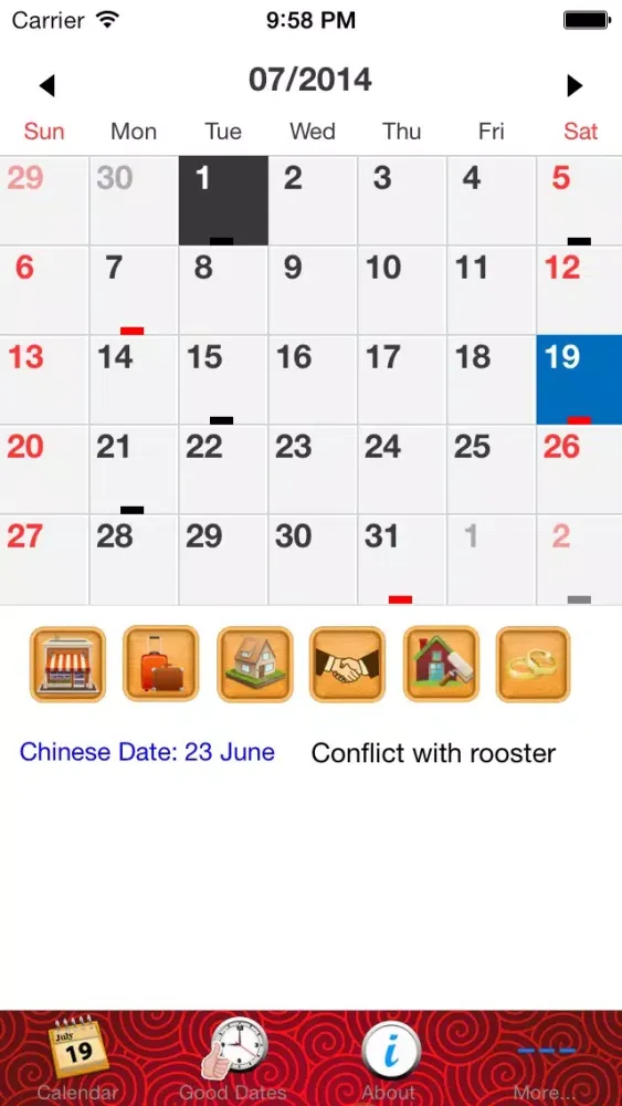 Zrzuty ekranu FengShui Calendar Secret