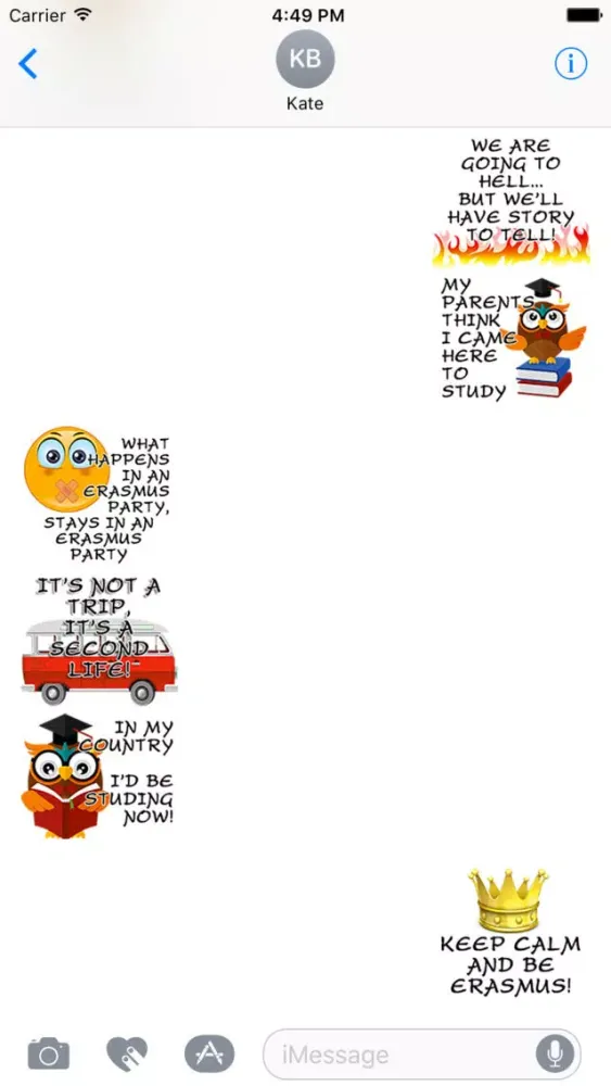 Capturas de tela do Erasmoji - Stickers for erasmus students