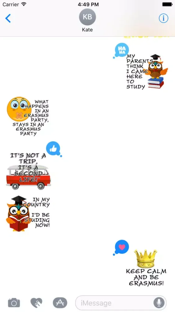 Capturas de tela do Erasmoji - Stickers for erasmus students
