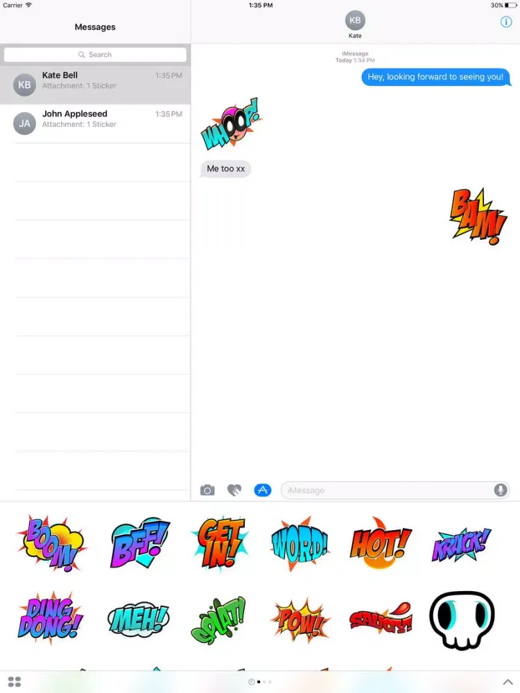 تصاویر Boom! Comic stickers for iMessage iPad 