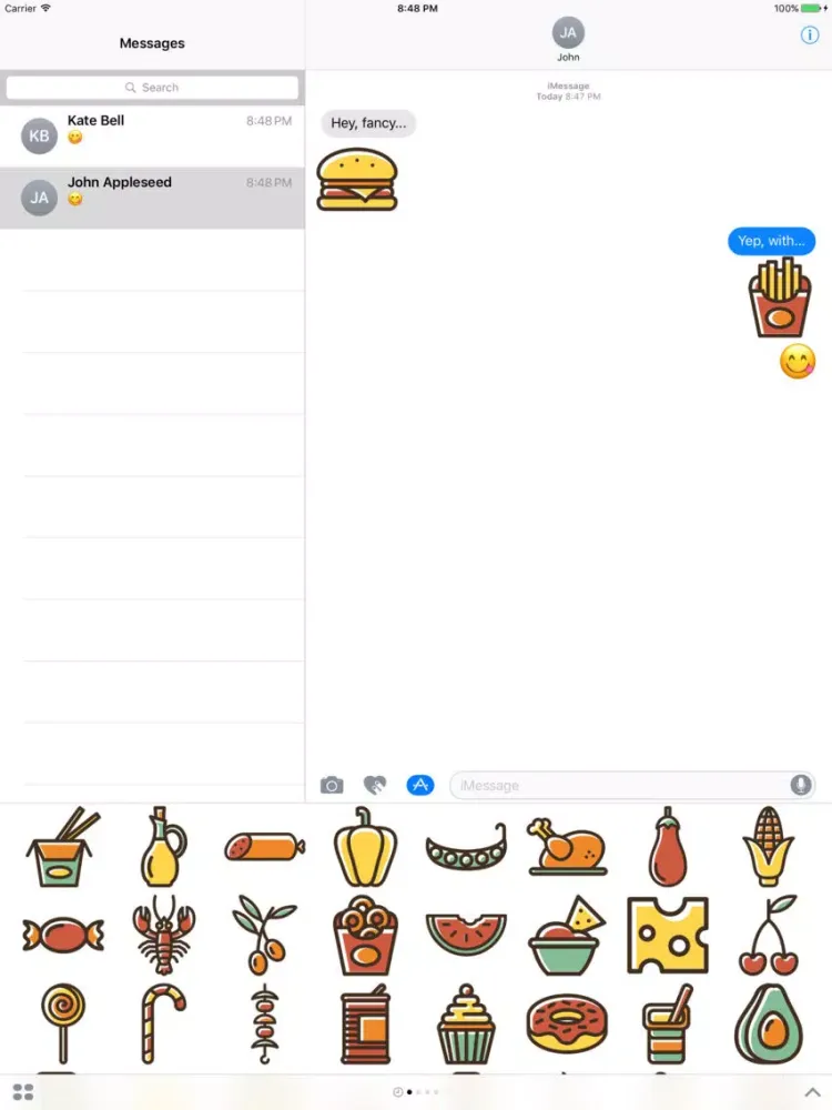 Capturas de tela do Foodimix Food Stickers for iMessage iPad 