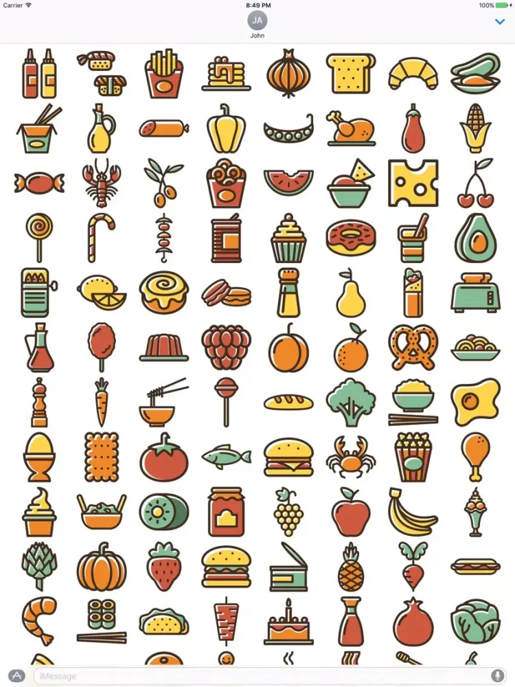 Capturas de tela do Foodimix Food Stickers for iMessage iPad 
