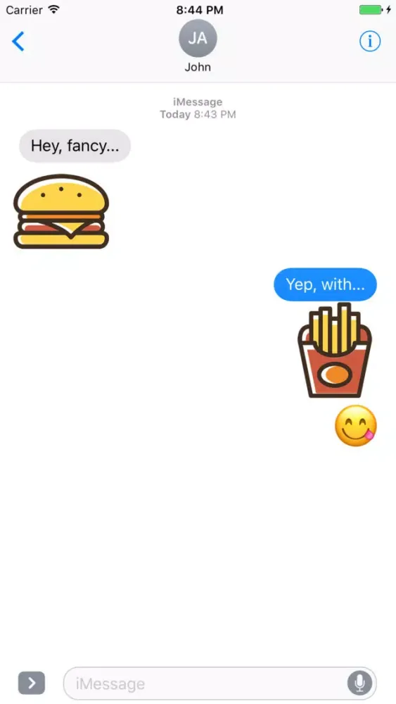 Capturas de tela do Foodimix Food Stickers for iMessage