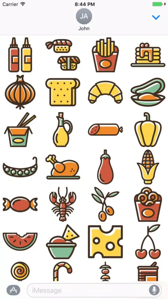 Capturas de tela do Foodimix Food Stickers for iMessage