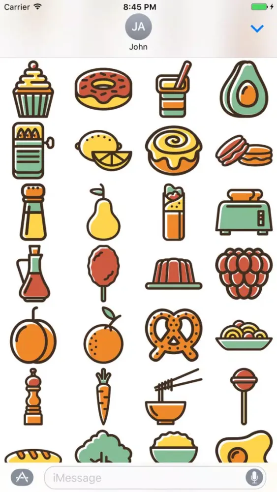 Capturas de tela do Foodimix Food Stickers for iMessage