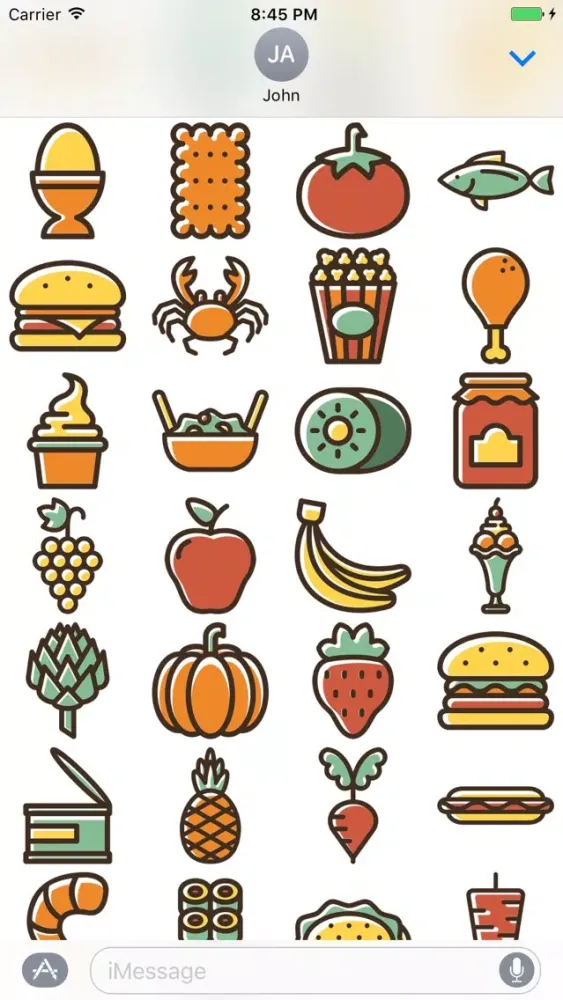 Capturas de tela do Foodimix Food Stickers for iMessage