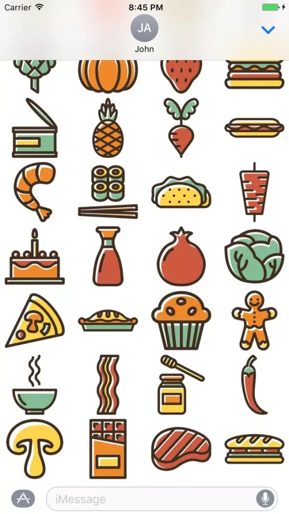 Capturas de tela do Foodimix Food Stickers for iMessage