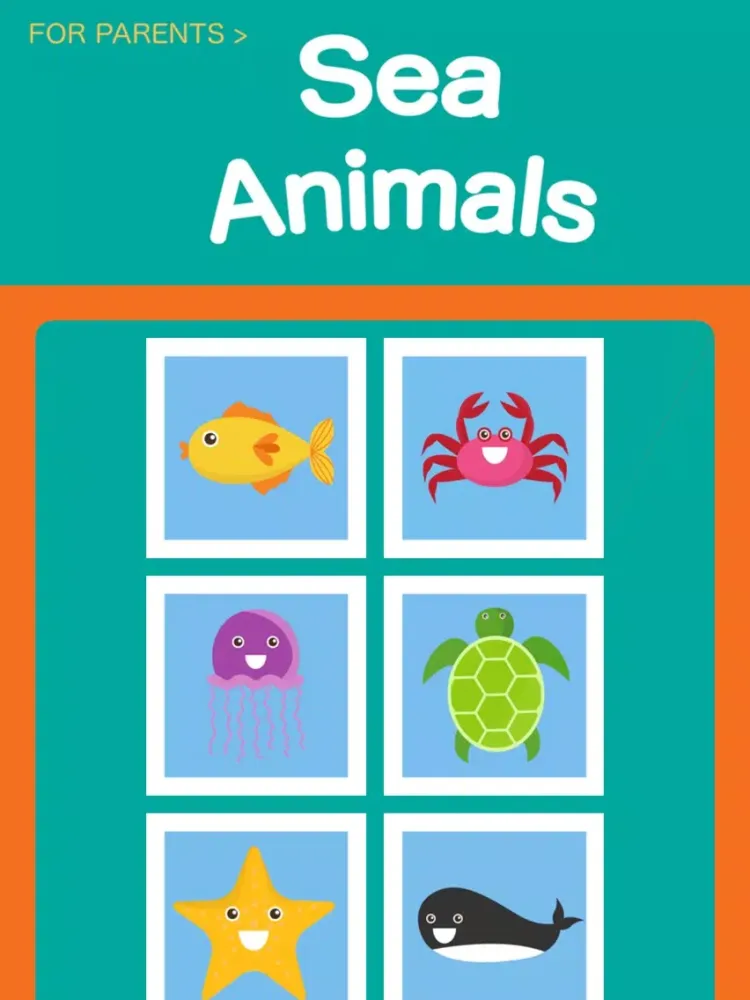 Kids Sea Animals Premium - Toddlers learn first words iPad  Screenshots