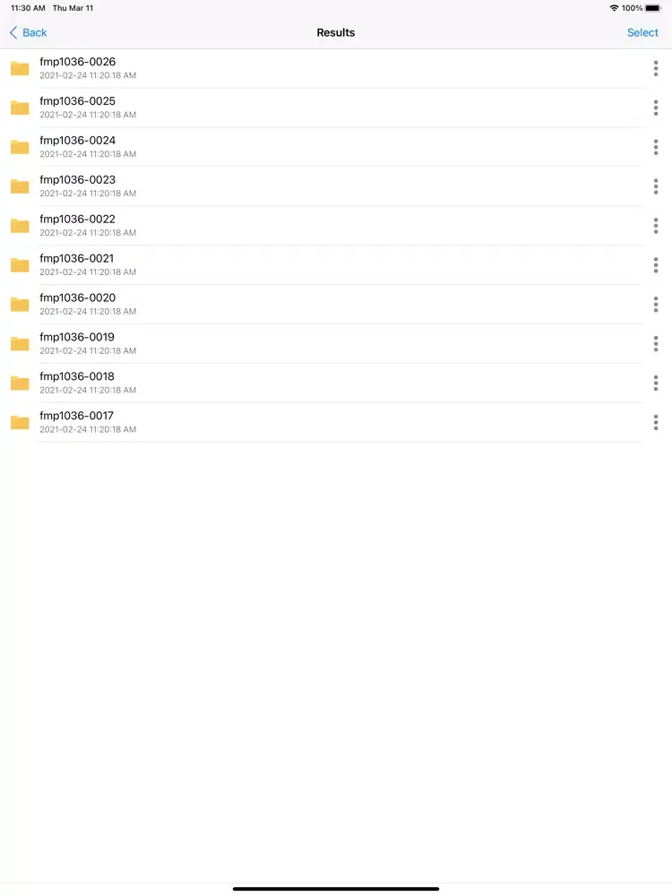 Capturas de tela do FPM COM iPad 