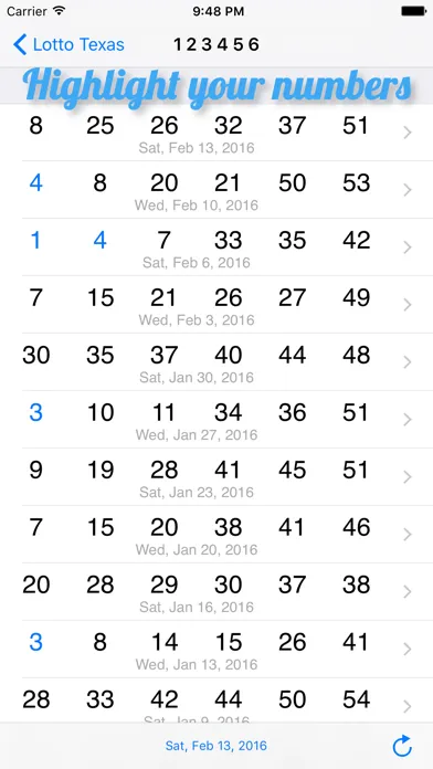 Screenshot di Lotto Texas Results