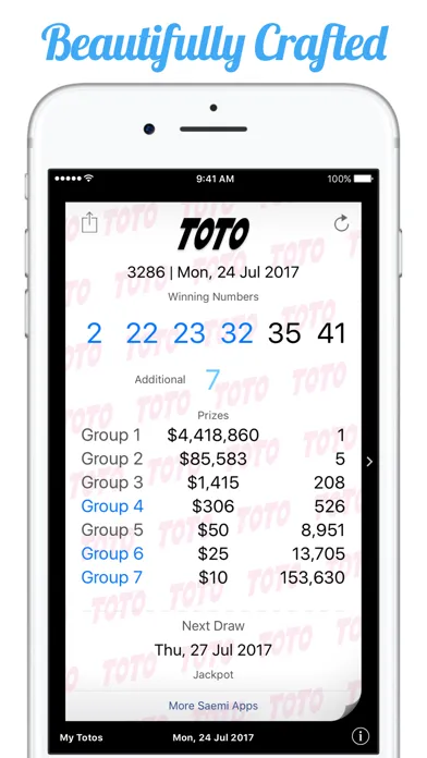 TOTO Results سکرین شاٹس