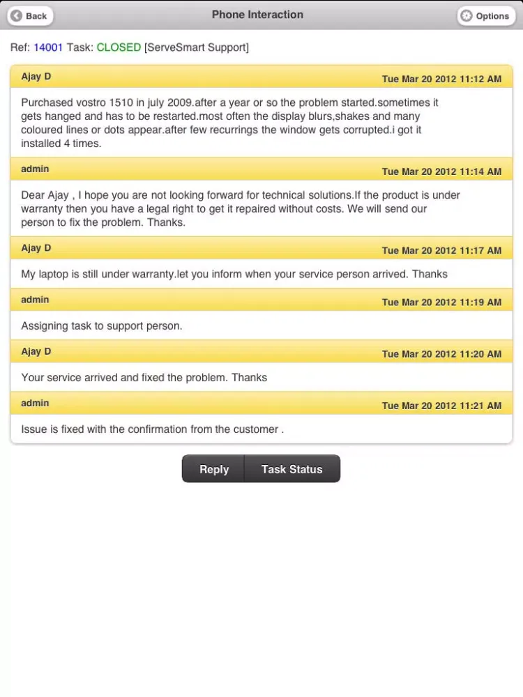 ServeSmart Customer Interaction Software iPad  স্ক্রিনশট