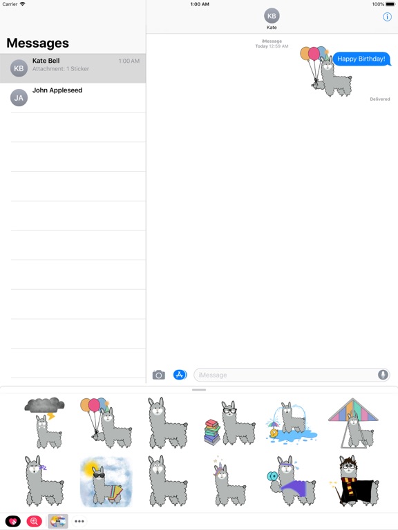 Ảnh chụp màn hình của 可愛的駱駝貼紙 iPad 