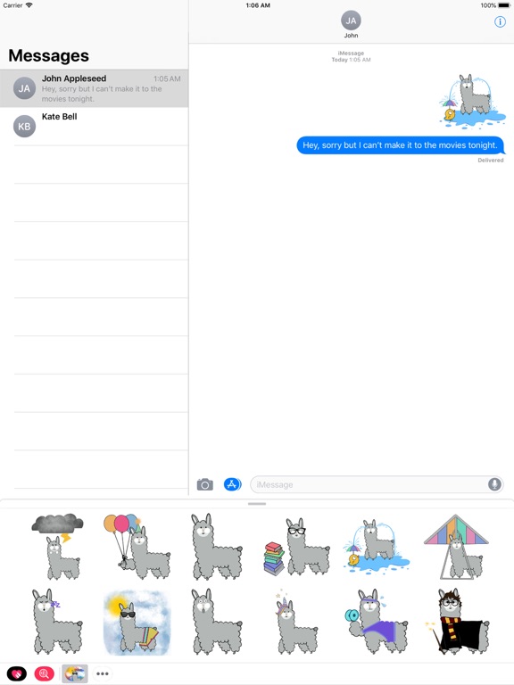 Ảnh chụp màn hình của 可愛的駱駝貼紙 iPad 