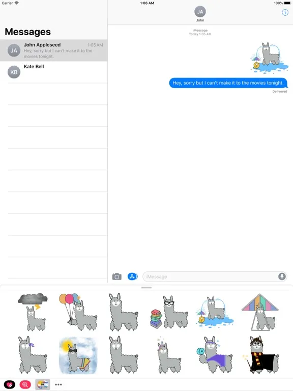 Tangkapan layar 可愛的駱駝貼紙 iPad 