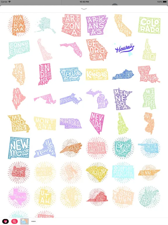 50 States Stickers iPad  Ekran Görüntüleri