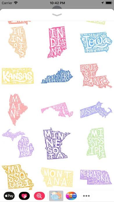 50 States Stickers Ekran Görüntüleri