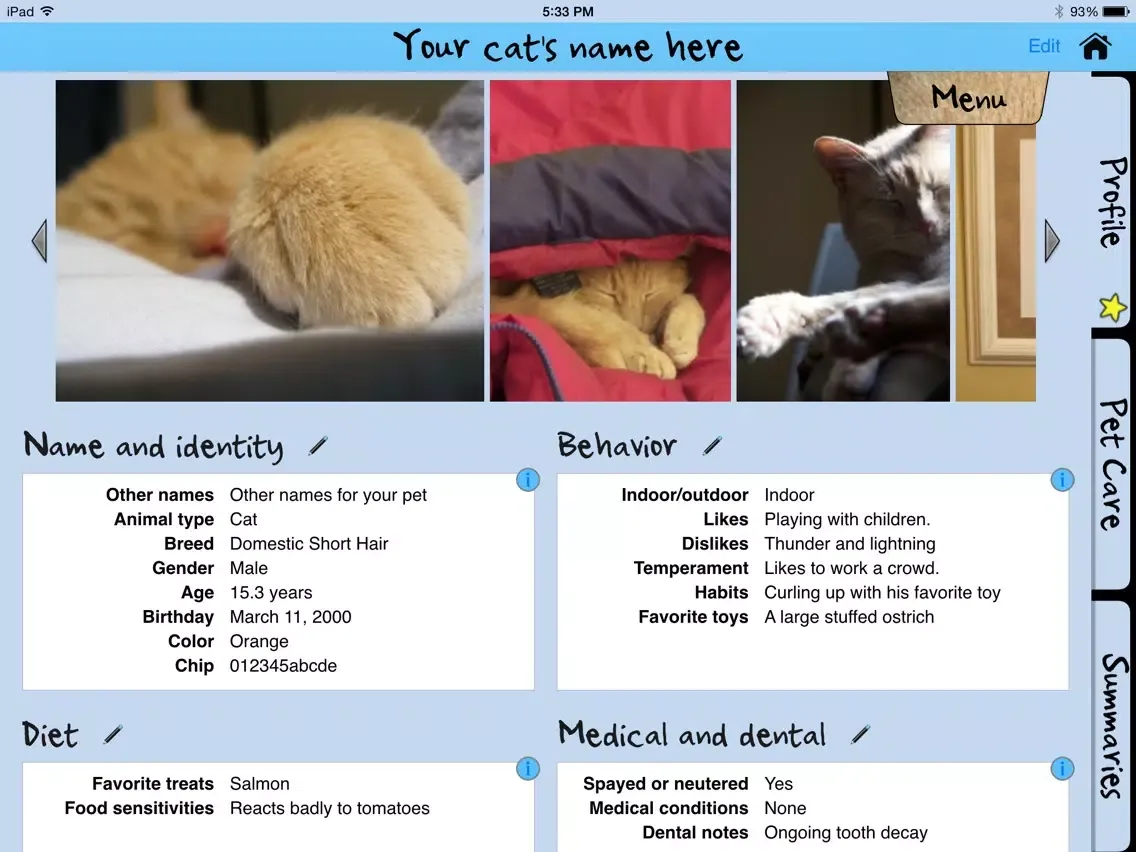 Captures d'écran de Petunia Pet Health & Vet Records iPad 