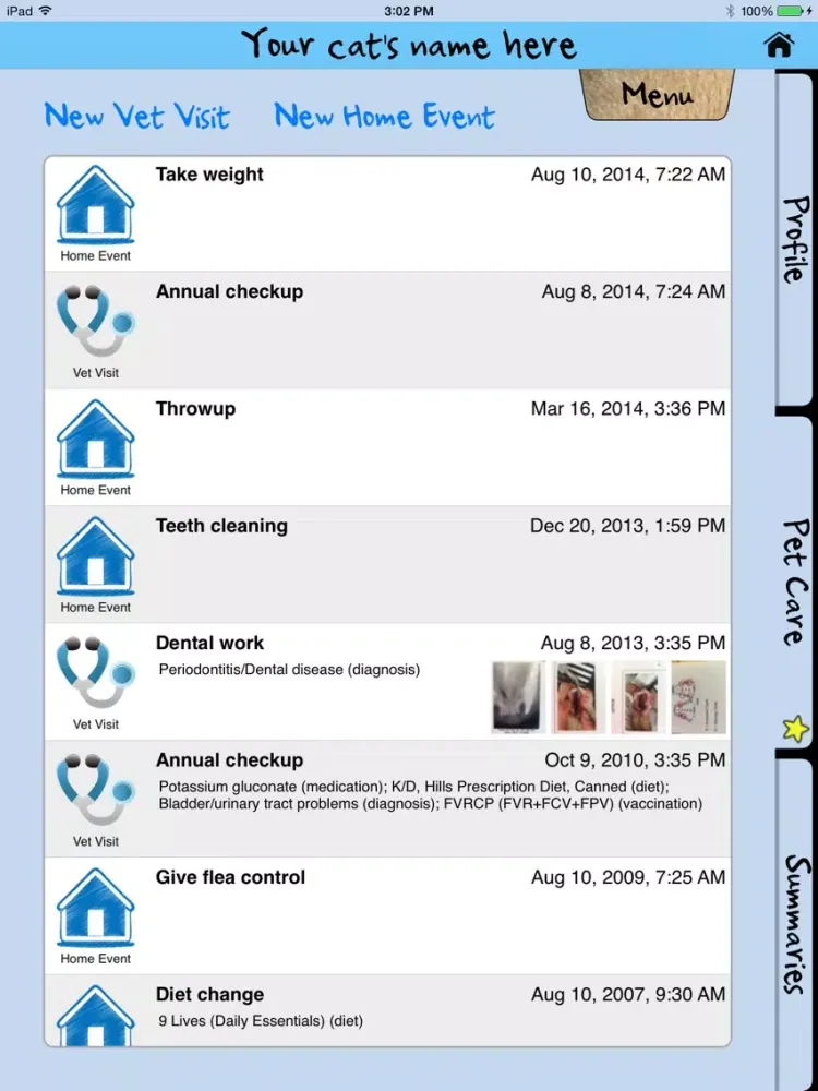 Captures d'écran de Petunia Pet Health & Vet Records iPad 