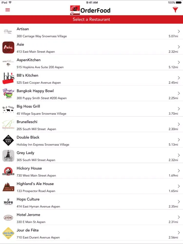 Скриншоты OrderFood Mobile iPad 