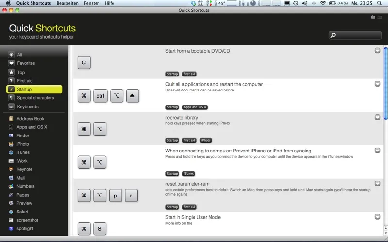 Capturas de pantalla de Quick Shortcuts - your keyboard shortcuts helper