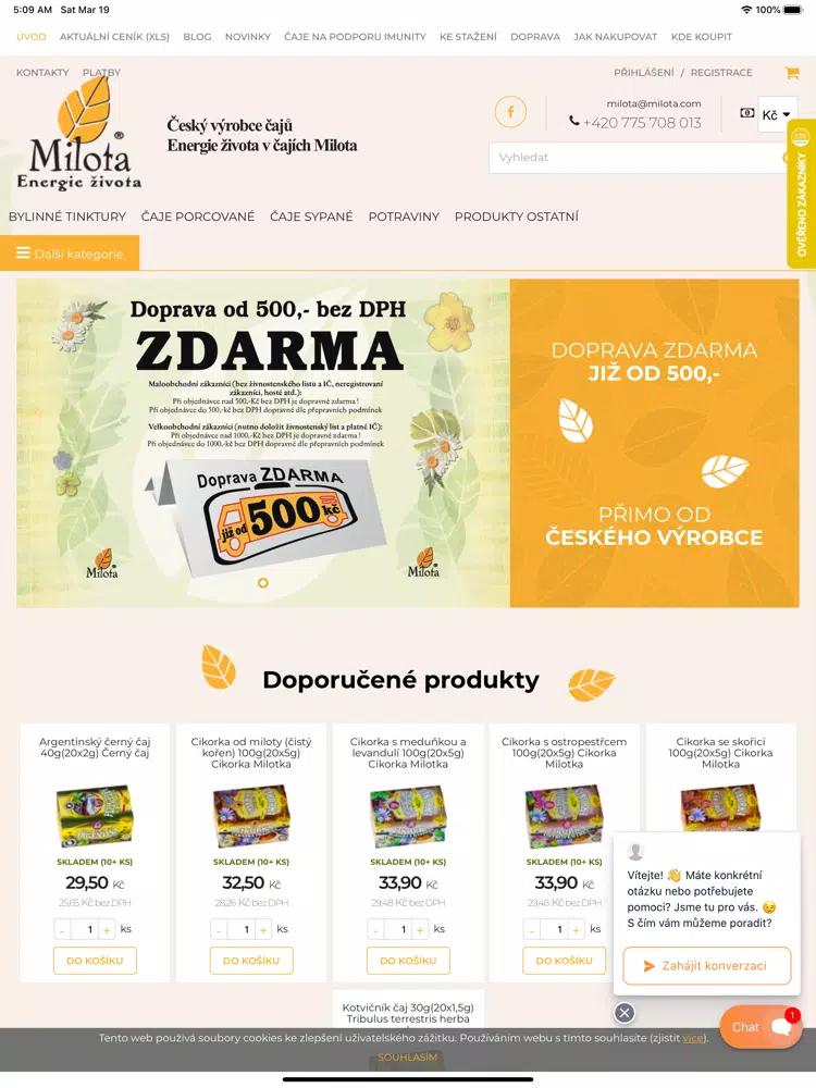 Čaje Milota, energie života iPad  स्क्रीनशॉट