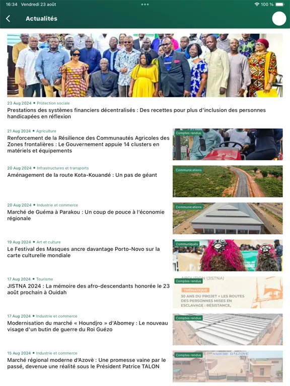 Captures d'écran de Actus Gouv Bénin iPad 