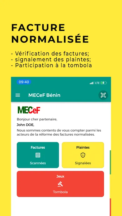 Capturas de tela do MECeF BENIN