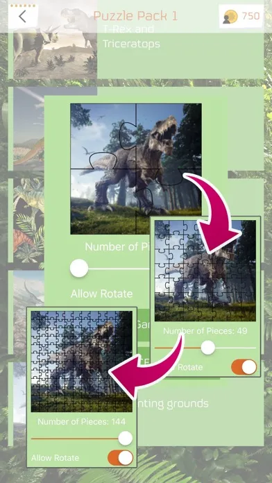 Captures d'écran de Dino Puzzles - dinosaur jigsaw puzzles
