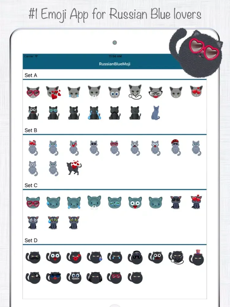 Captures d'écran de Russian Blue Moji - Emoji & Stickers iPad 