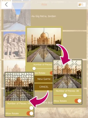 Tangkapan skrin World Heritage Sites Puzzle Game iPad 