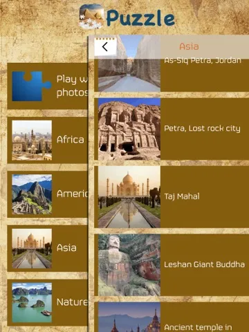 Tangkapan skrin World Heritage Sites Puzzle Game iPad 