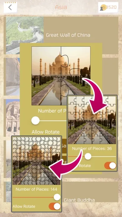 Tangkapan skrin World Heritage Sites Puzzle Game