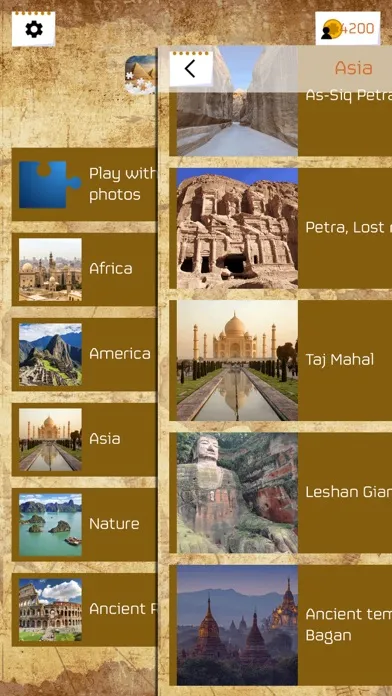 Tangkapan skrin World Heritage Sites Puzzle Game