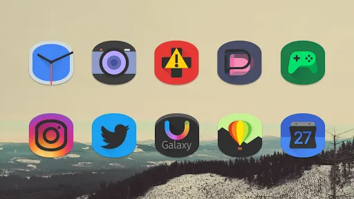 Zrzuty ekranu Black Cylinder Icon Pack
