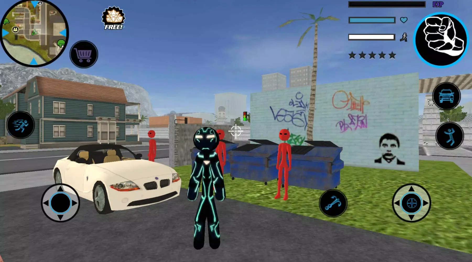 Neon Iron Stickman Rope Hero C Screenshots